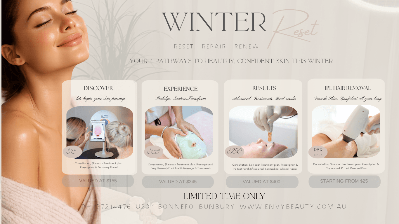 Winter Reset - Reset, Repair, Renew. Your 4 pathways to healthy, confident skin this winter.